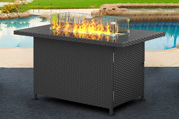 Propane fire store pit bar table