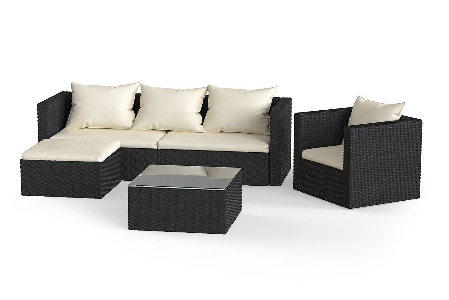 Garden Furniture Rattan Modular Corner Sofa Set 5 Seats  (2025 New Version)