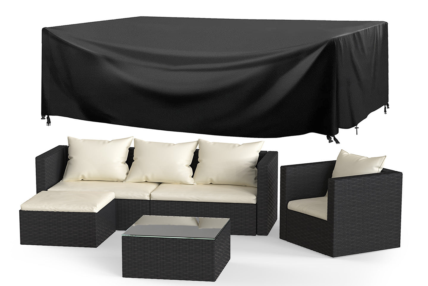 Garden Furniture Rattan Modular Corner Sofa Set 5 Seats  (2025 New Version)