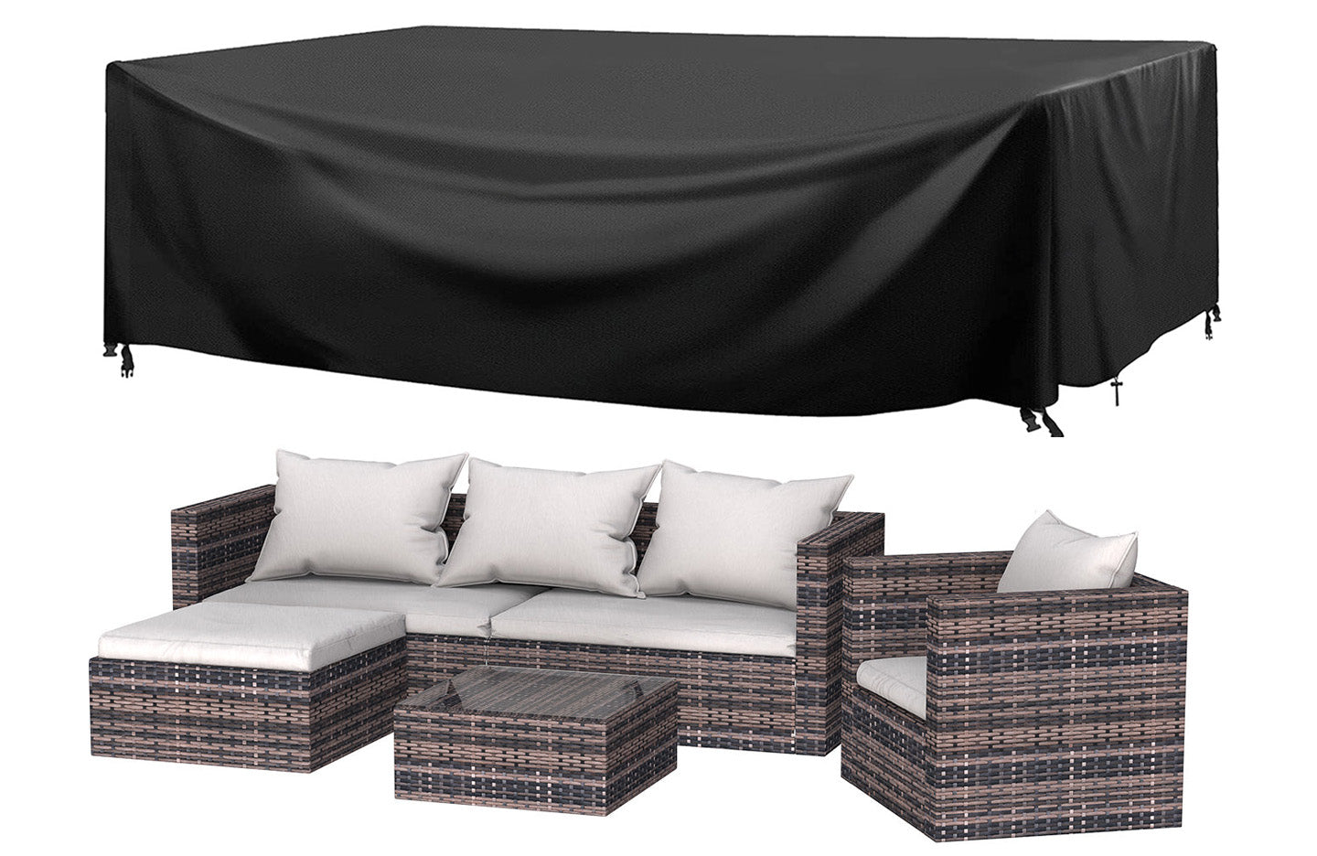 Garden Furniture Rattan Modular Corner Sofa Set 5 Seats  (2025 New Version)