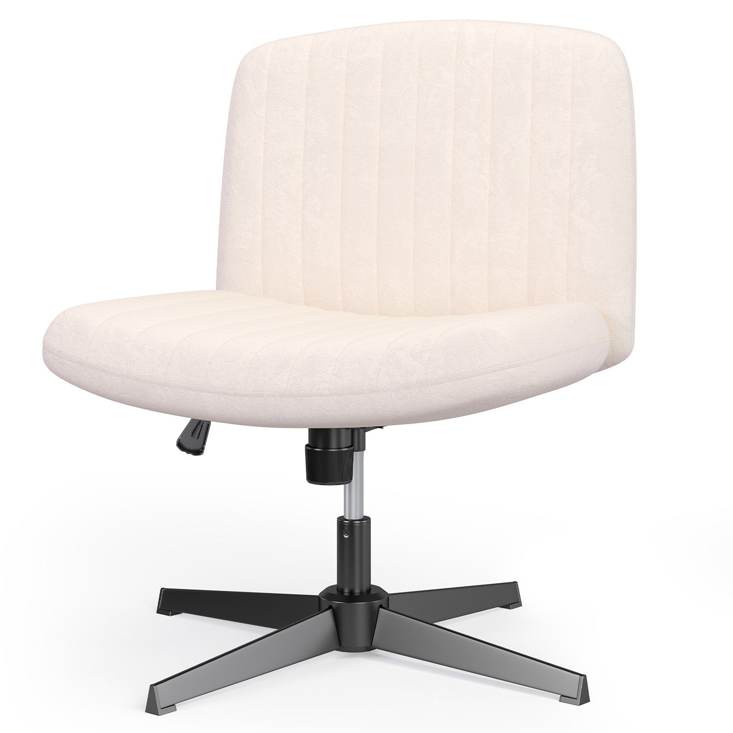 Ergonomic Cross Legged Office Chair Armless Wide Desk Chair with Mid Back Support for Home Office Bedroom