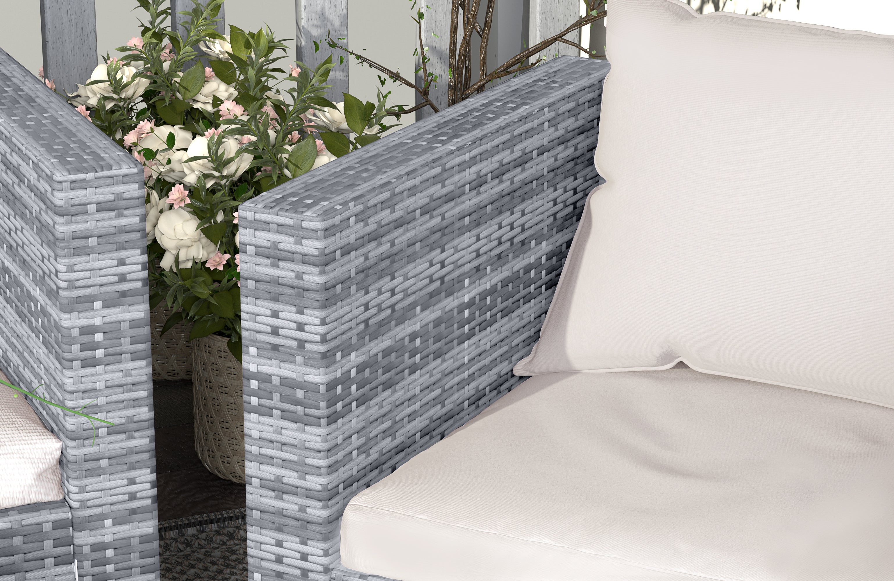 Garden Furniture Rattan Modular Corner Sofa Set 5 Seats  (2025 New Version)