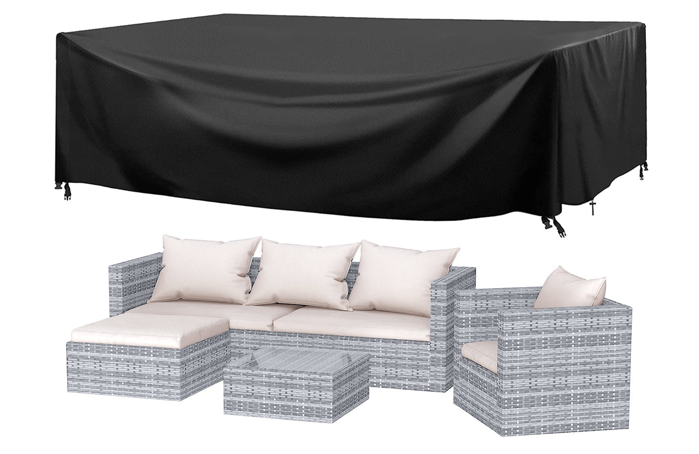 Garden Furniture Rattan Modular Corner Sofa Set 5 Seats  (2025 New Version)