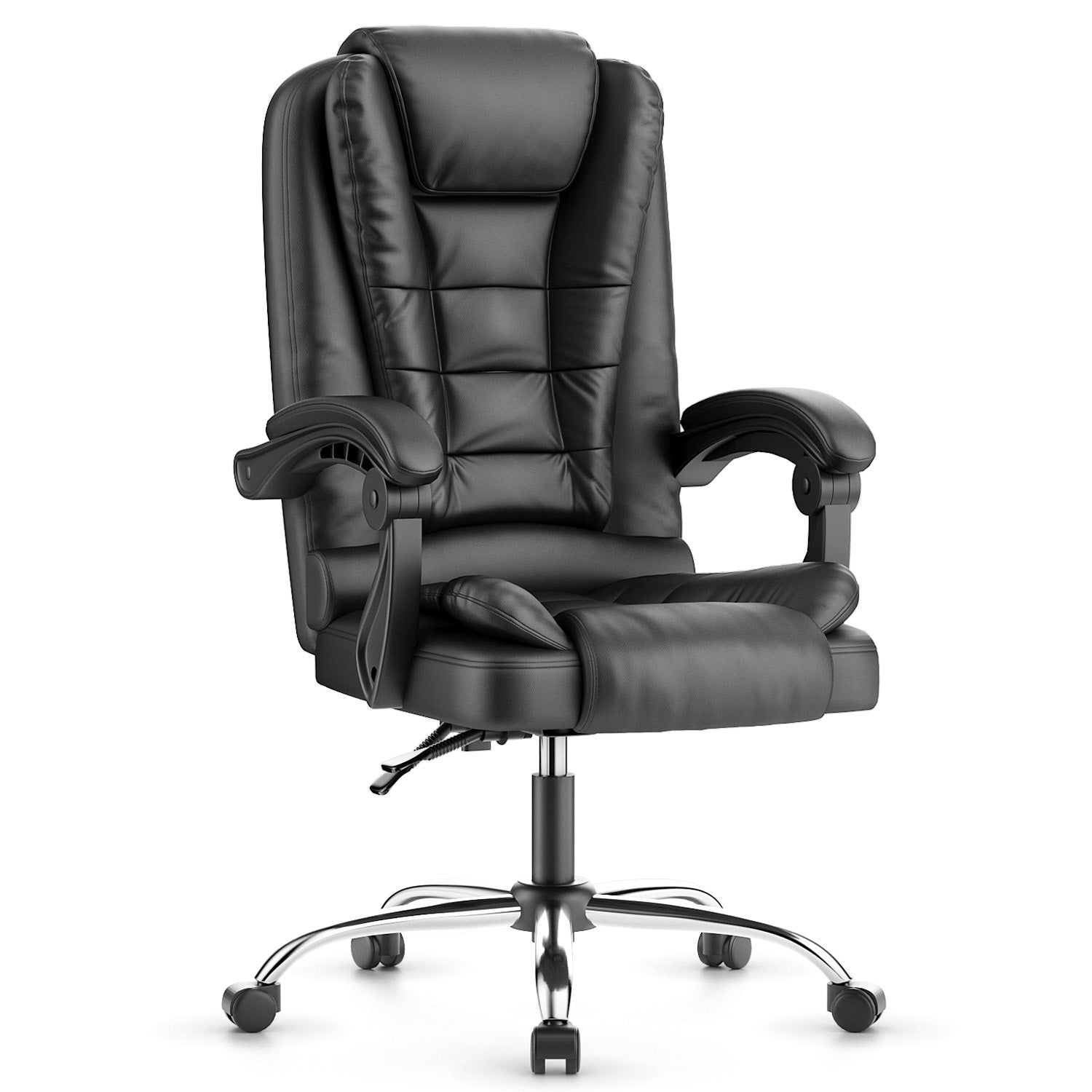 Ergonomic Executive Office Chair PU Leather High Back Computer Desk Chair with Reclining Tilt Function for Home Office Working