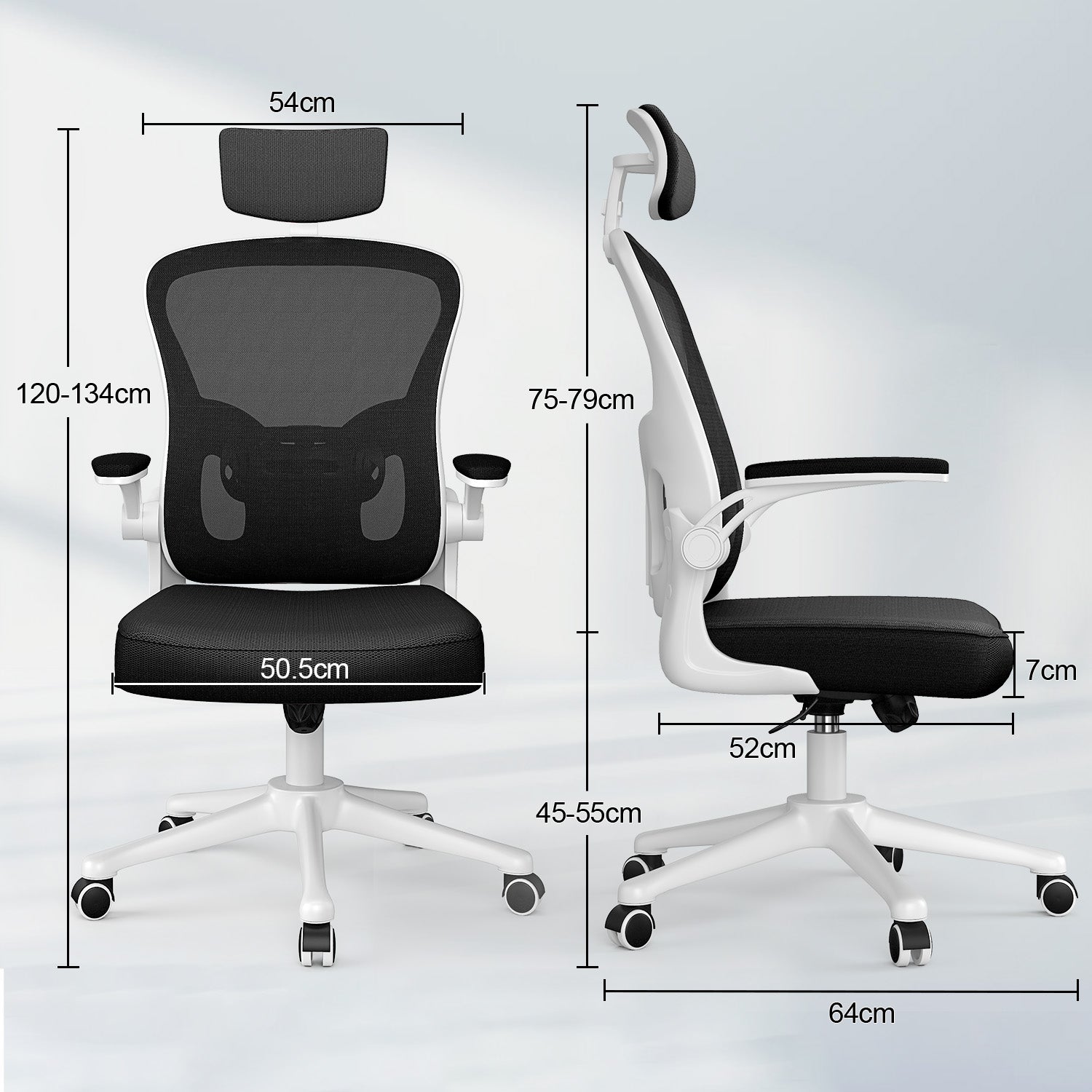 Office Chair Ergonomic Desk Chair, Executive Swivel Computer Chair with Padded Seat Cushion for Home/Office, Max Load 150kg