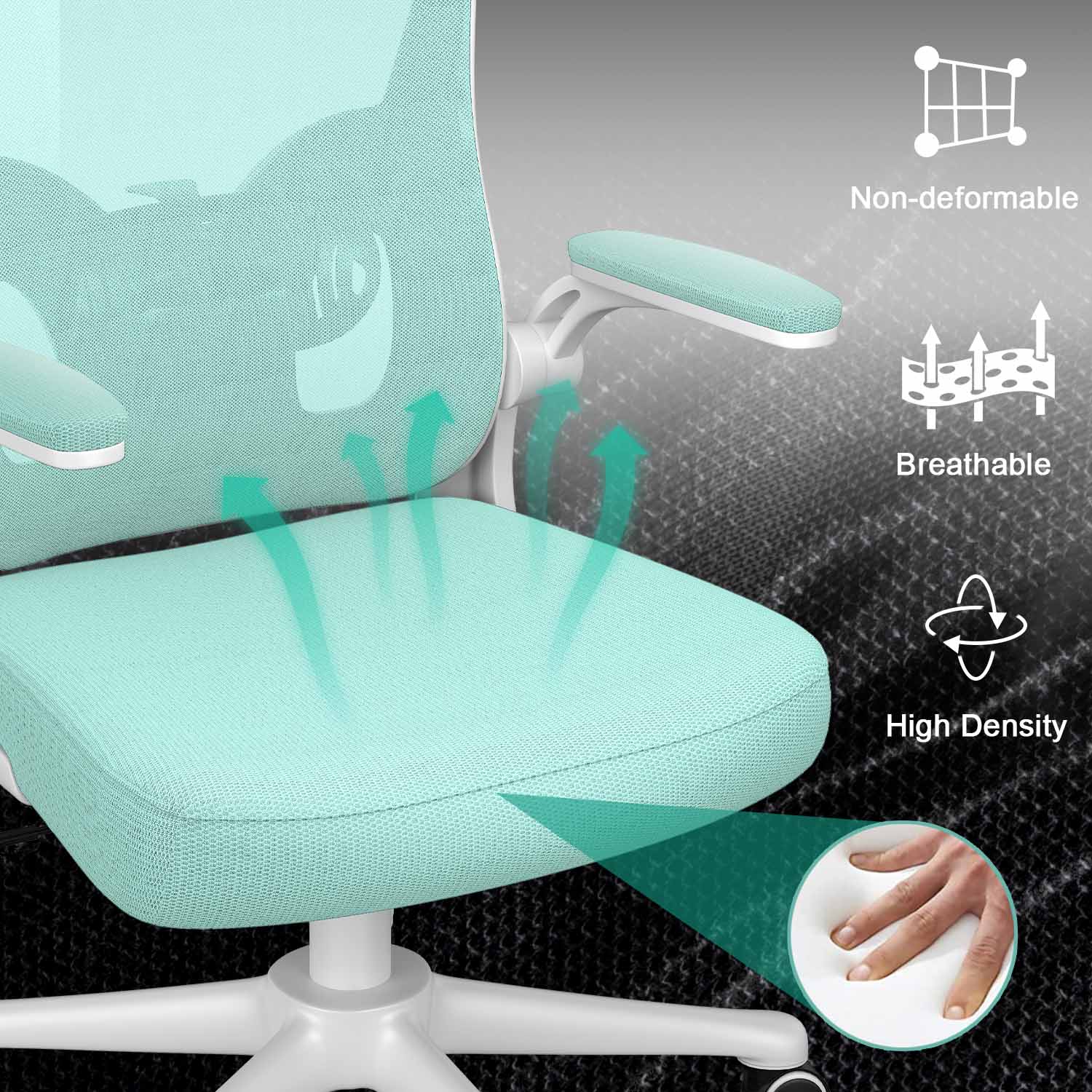 Office Chair Ergonomic Desk Chair, Executive Swivel Computer Chair with Padded Seat Cushion for Home/Office, Max Load 150kg