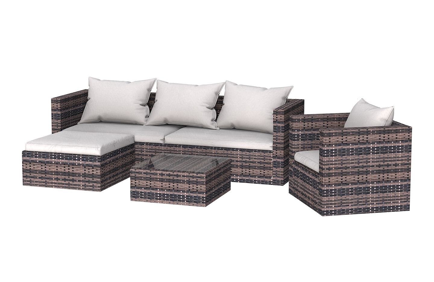 Garden Furniture Rattan Modular Corner Sofa Set 5 Seats  (2025 New Version)