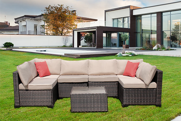 6 Seater Rattan Garden Furniture