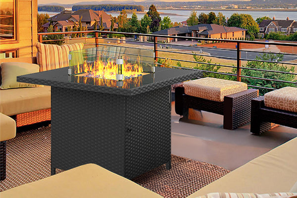 Reasons for Blackening of Fire Glass in Rattan Fire Pit Table
