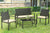 4 Pieces Garden Furniture Rattan Patio Set with 2 Armchairs, 1 Double Seat Sofa and 1 Table