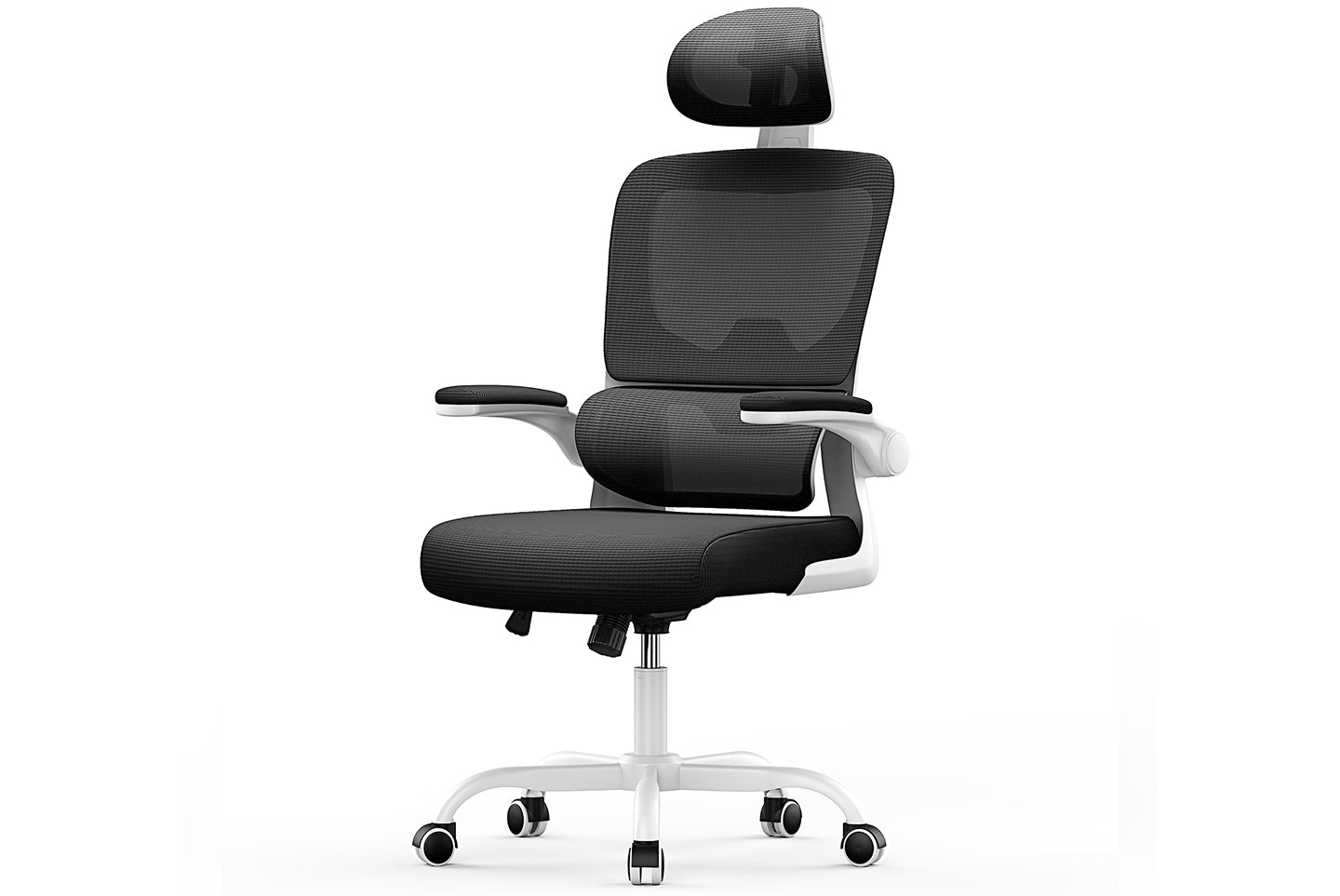Ergonomic Desk Chair Swivel Computer Chair for Home Office Max Load 150kg, With Headrest Plus / White