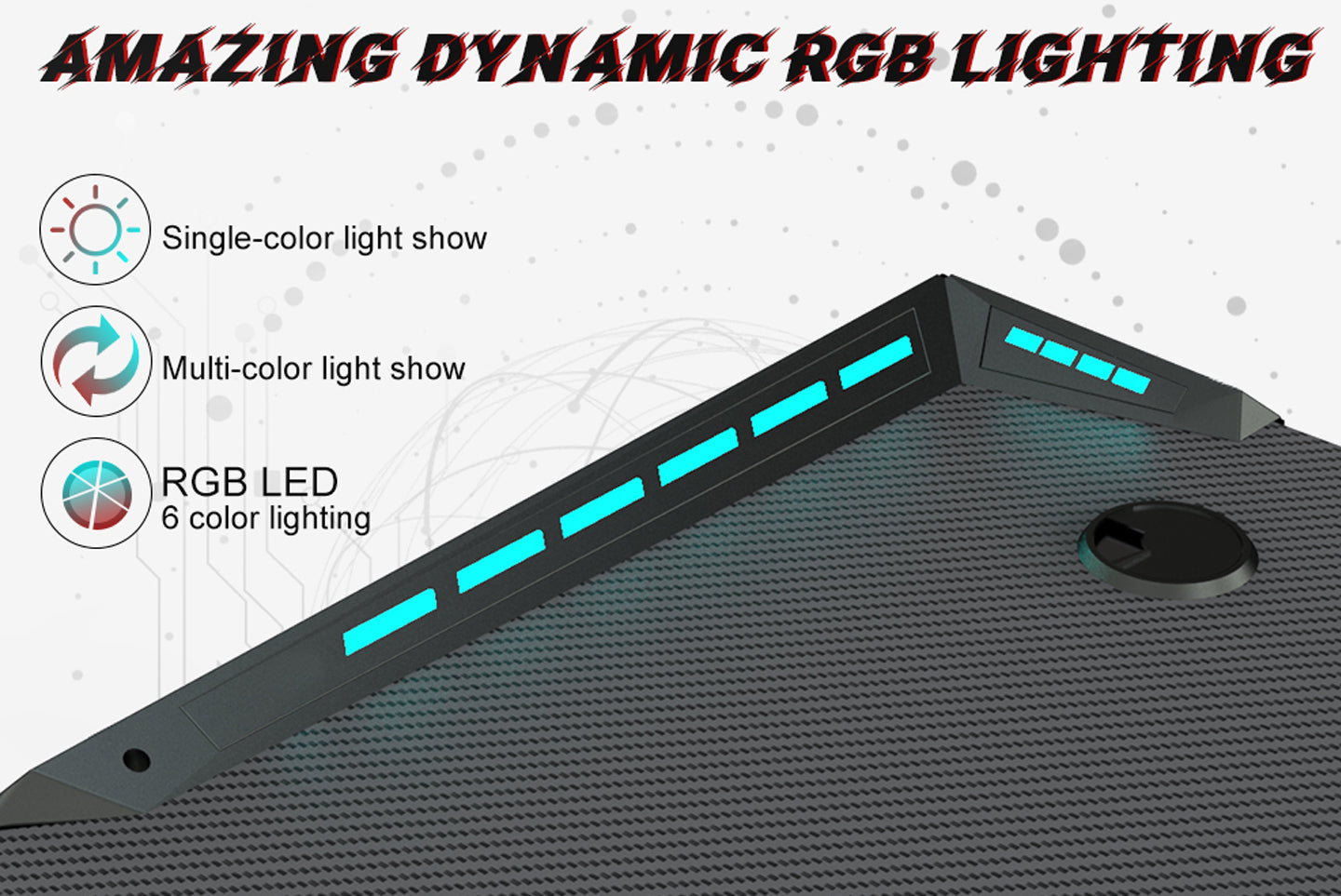 Gaming Desk RGB Lighting Ergonomic Gamer Workstation Computer Desk with Cup Holder Headphone Hook, 120x60cm