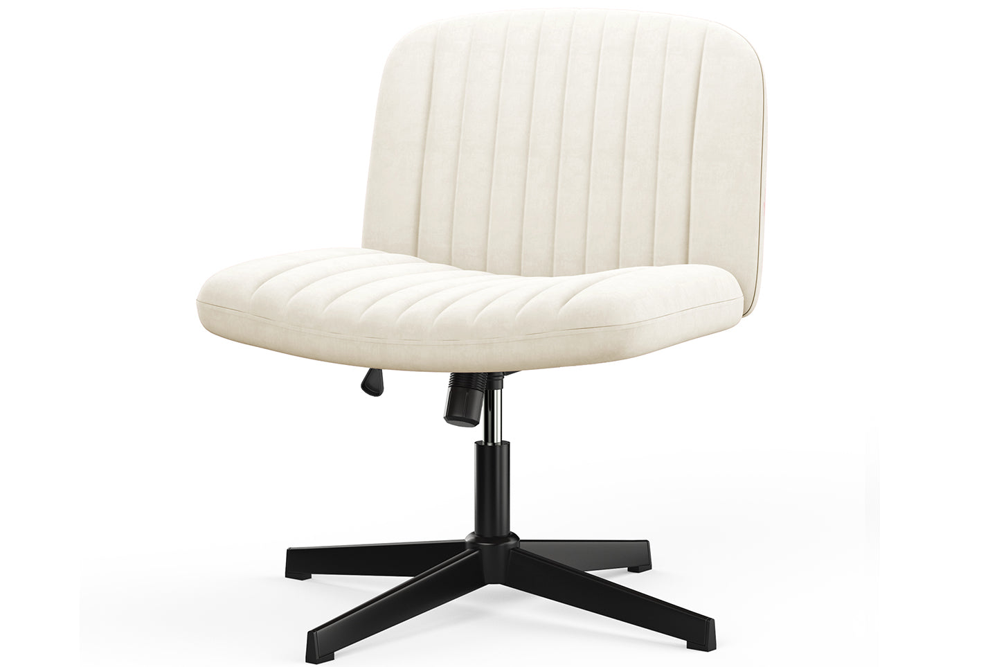 Product photograph of Ergonomic Cross Legged Office Chair Armless Wide Desk Chair With Mid Back Support For Home Office Bedroom Beige from RattanTree