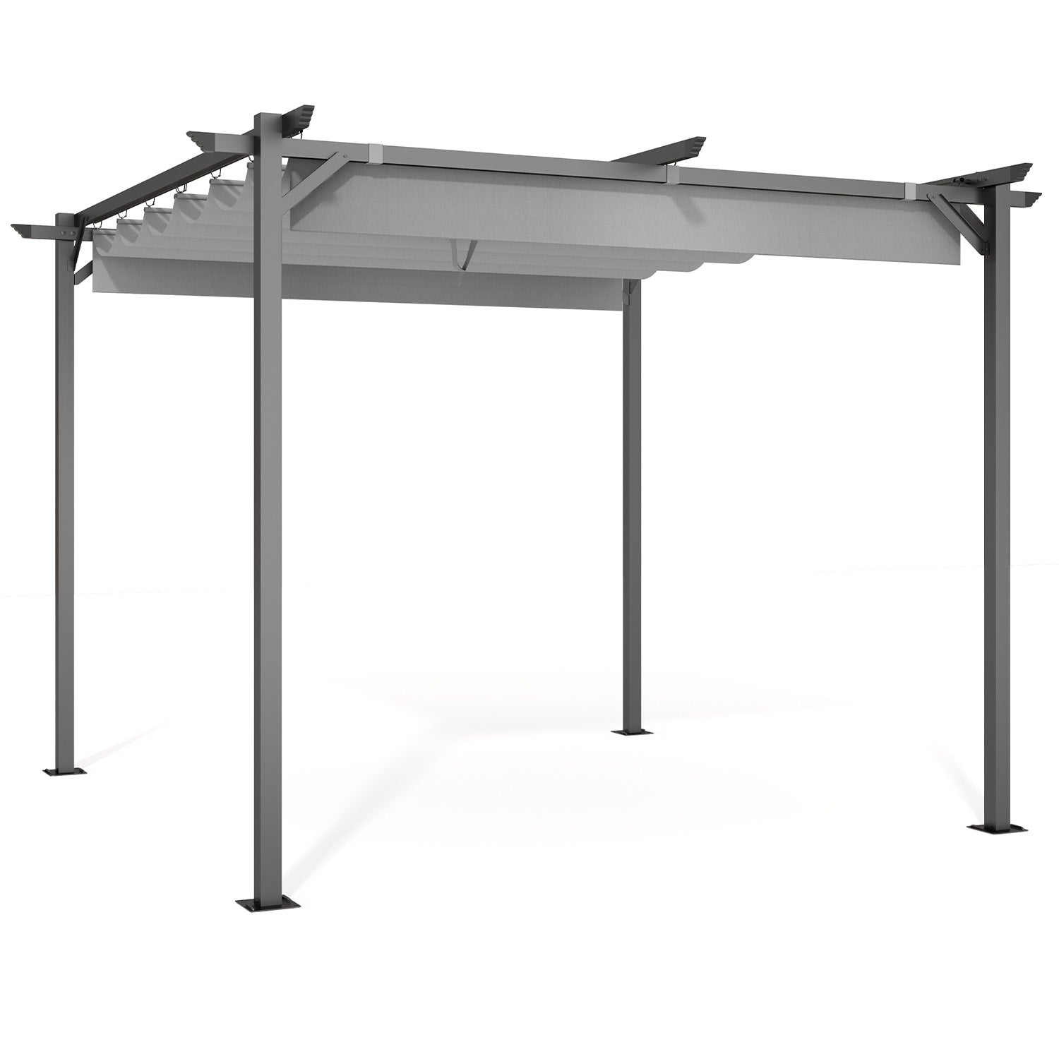 Outdoor Retractable Pergola with Canopy 2.4m/3m for Garden Lawn Patio Gazebo