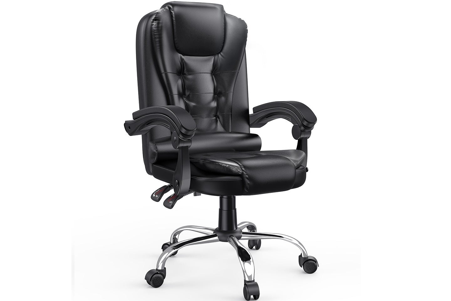 Ergonomic Executive Office Chair PU Leather Computer Desk Chair with Reclining for Home Office Working Black