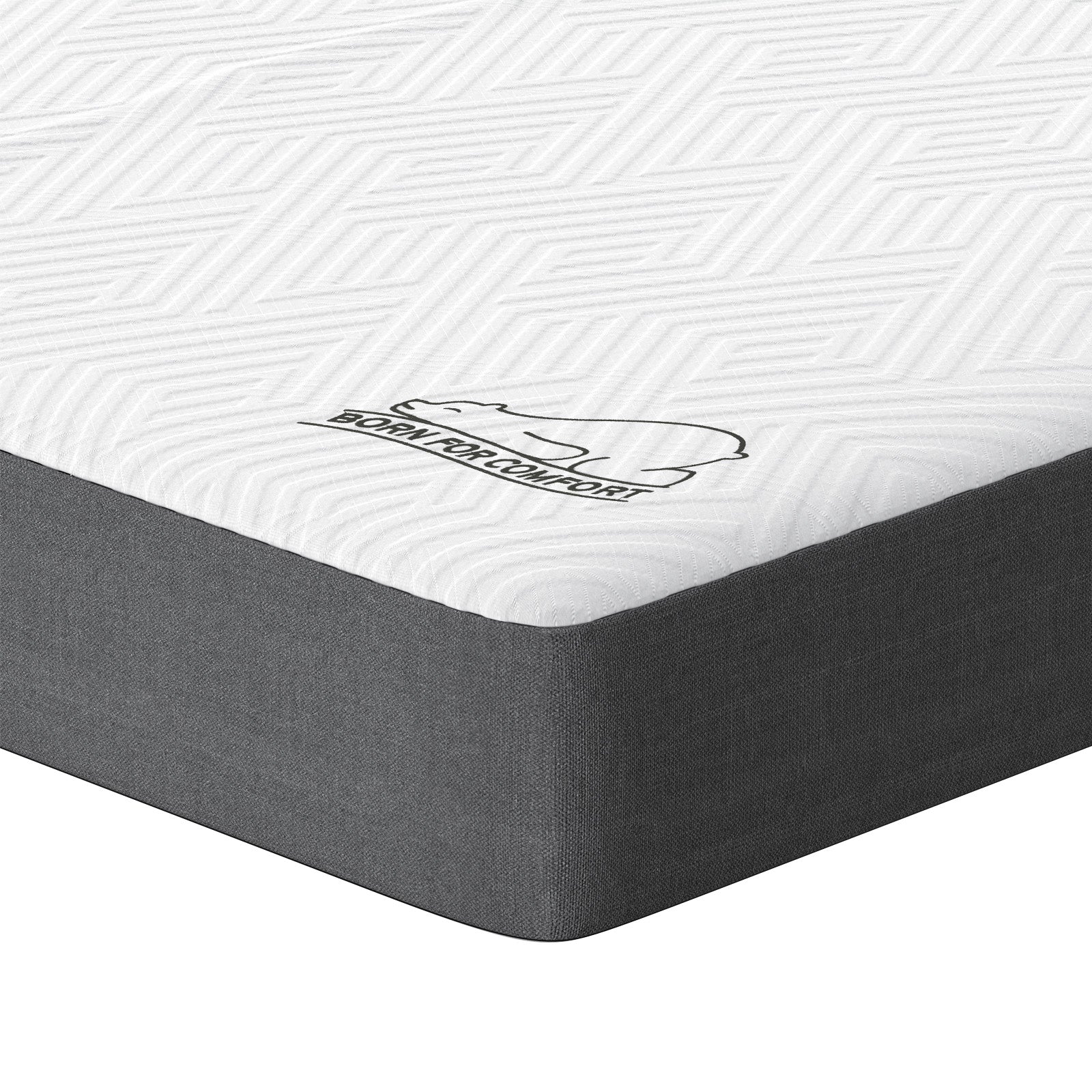 Folding Floor Mattress 4 Fold Memory Foam Mattress Futon Bed with Removable Cover, Grey+White