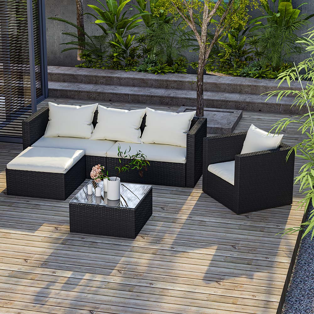 Garden Furniture Rattan Modular Corner Sofa Set 5 Seats  (2026 New Version)