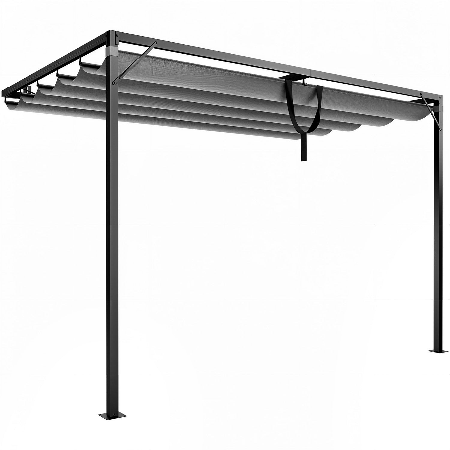 2mx3m Metal Pergola Outdoor Gazebo with Retractable Roof Canopy Sun Shelter for Backyard Garden Patio