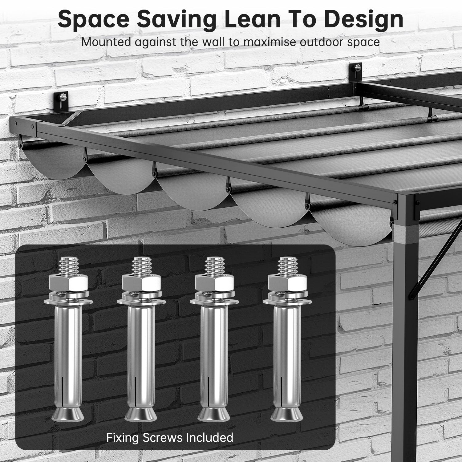 2mx3m Metal Pergola Outdoor Gazebo with Retractable Roof Canopy Sun Shelter for Backyard Garden Patio