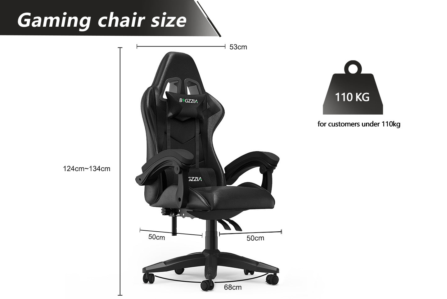 Gaming Chair Ergonomic Design with Headrest and Lumbar Pillow Rotatable Home PU Leather Office Chair
