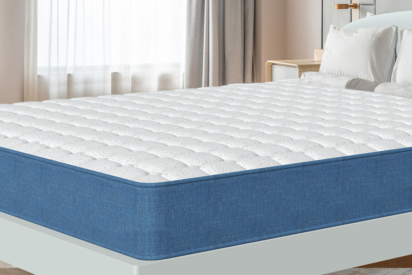 Cooling Gel Memory Foam Mattress 20CM Double-Layer Medium Firm Mattress Pressure Relief with Breathable Fabric King (150 x 200 x 20cm)