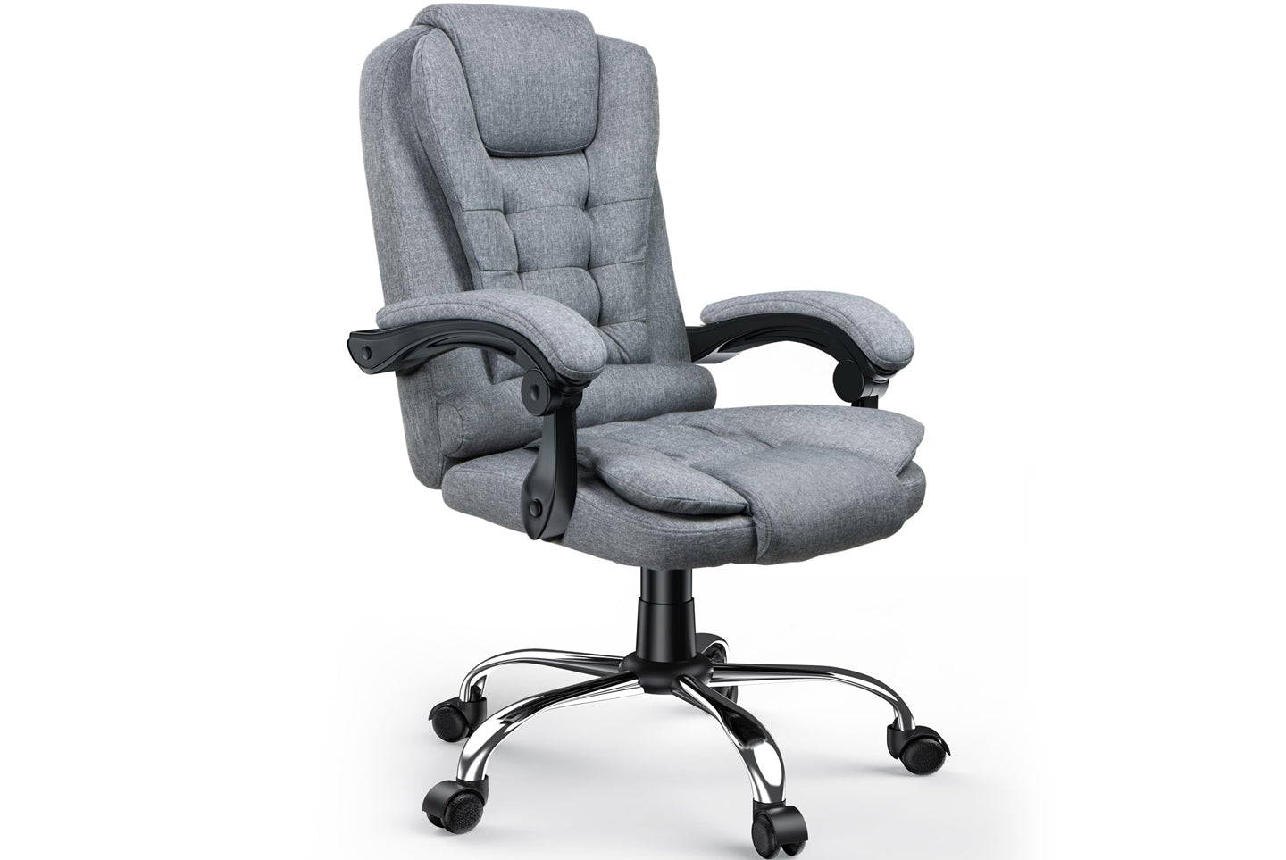 Product photograph of Ergonomic Executive Office Chair Pu Leather Computer Desk Chair With Reclining For Home Office Working Grey from RattanTree