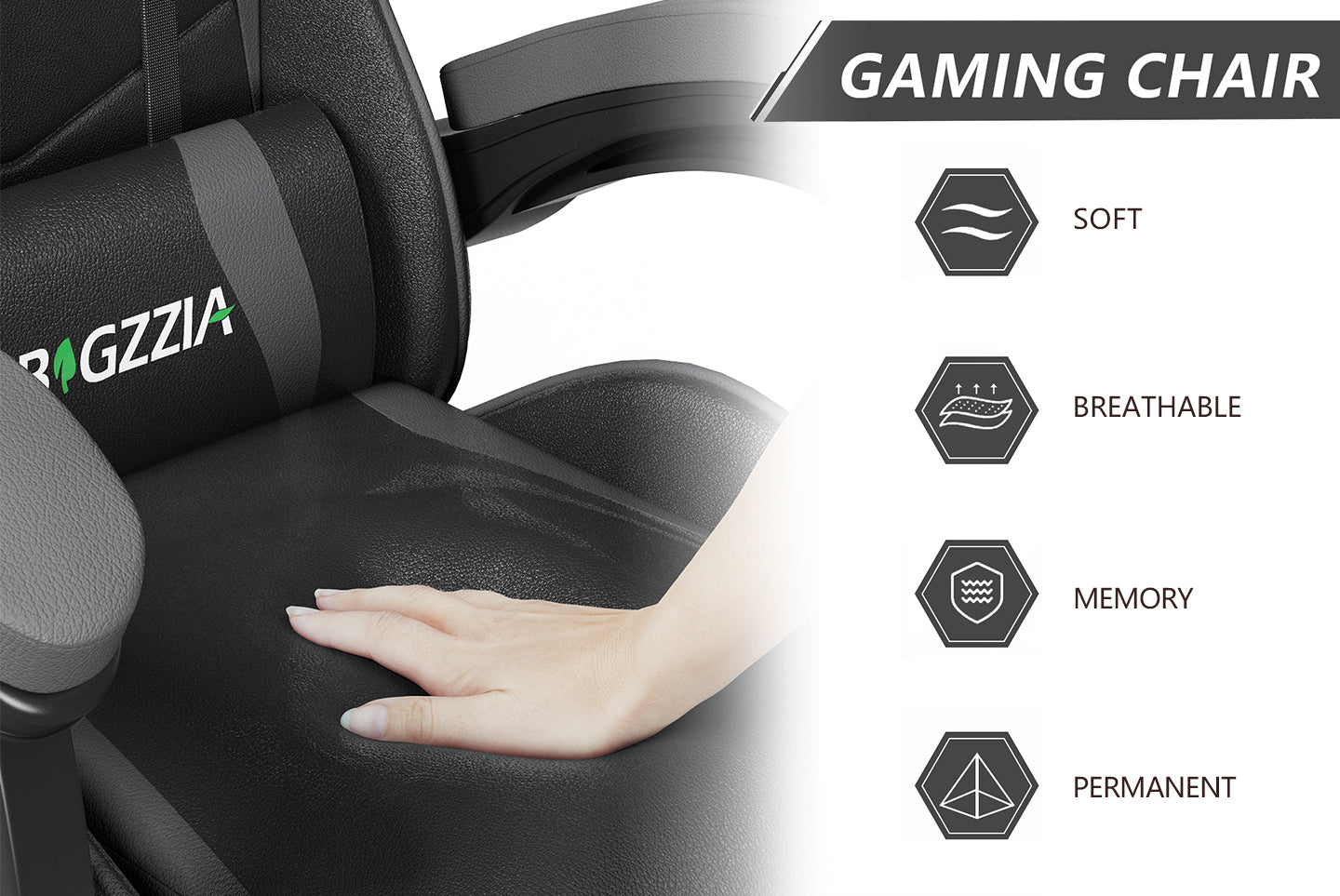 Gaming Chair Ergonomic Design with Headrest and Lumbar Pillow Rotatable Home PU Leather Office Chair