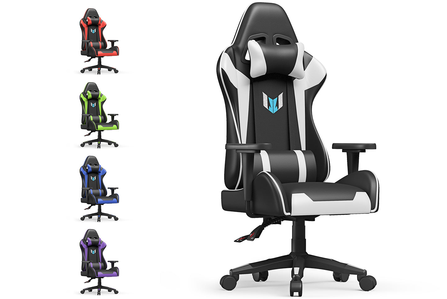 Gaming Chair Video Gamer Chairs with Headrest Lumbar Support Reclining Computer Desk Chair