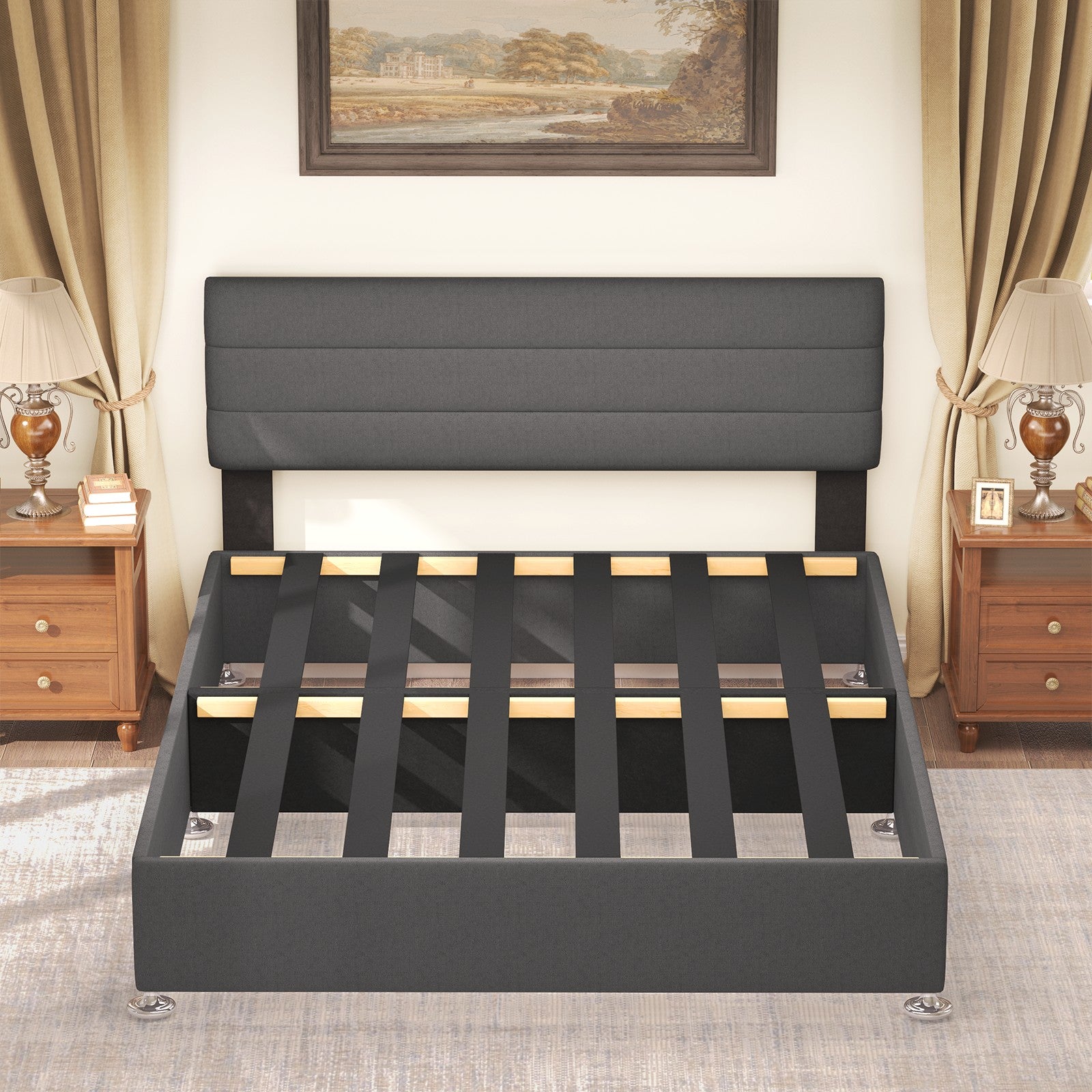 Divan Base Bed Frame With Headboard - No Mattress, No Storage