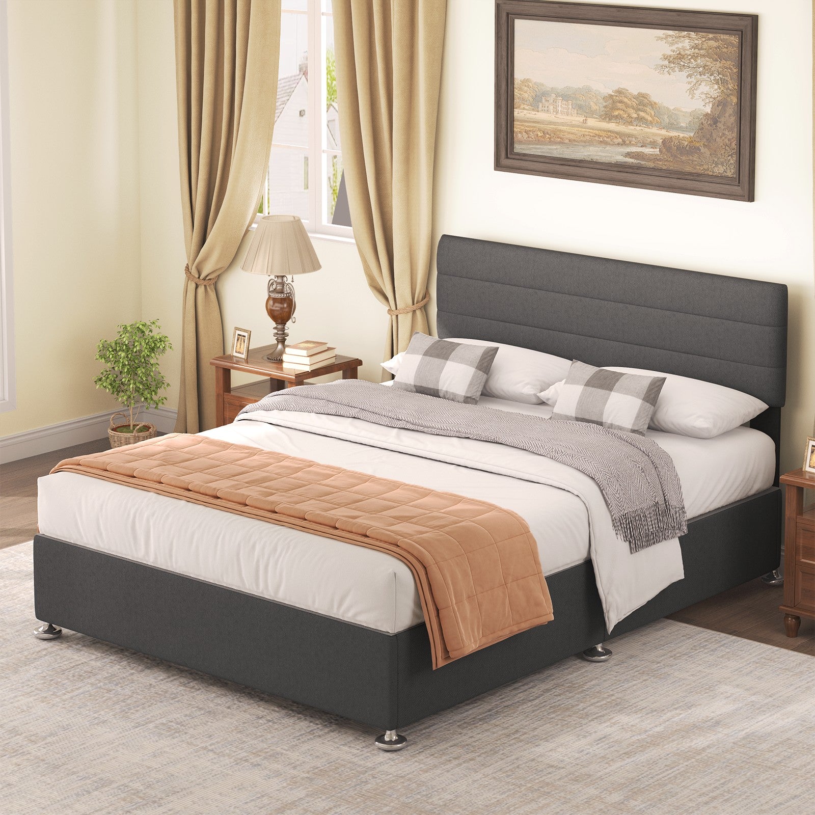 Divan Base Bed Frame With Headboard - No Mattress, No Storage