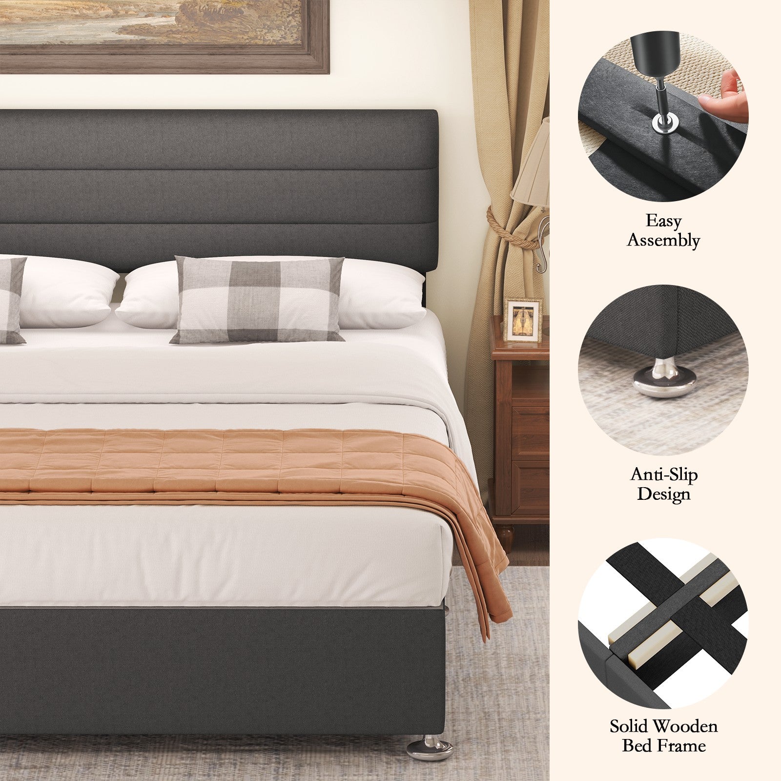 Divan Base Bed Frame With Headboard - No Mattress, No Storage