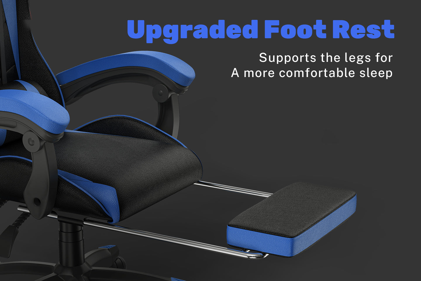 Ergonomic Gaming Chair 155° Reclining Swivel Chair with Headrest, Lumbar Support PU Leather Office Chair