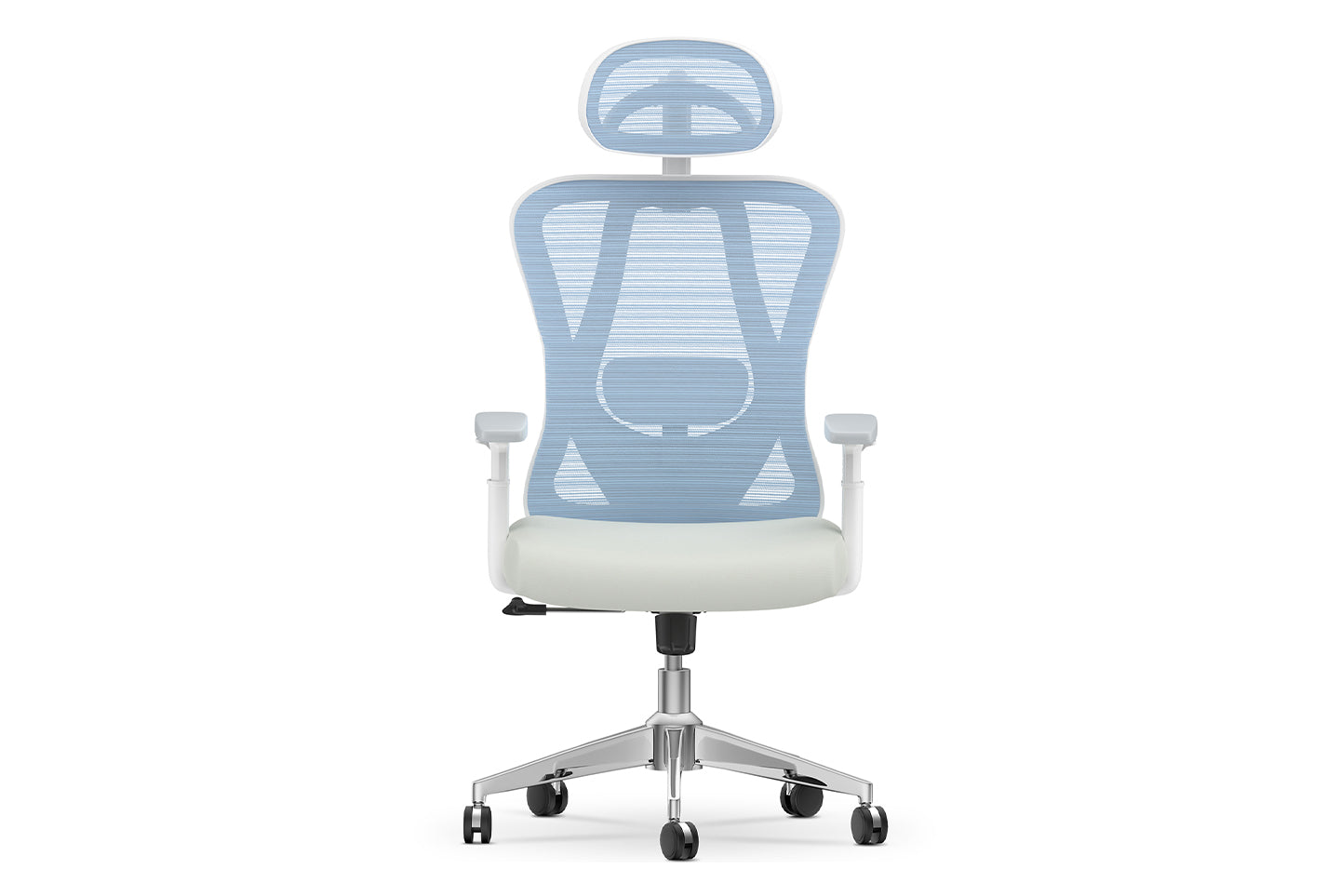 Ergonomic Mesh Office Chair High Back Home Office Desk Chair with Adjustable Headrest, Armrests, Lumbar Support Blue