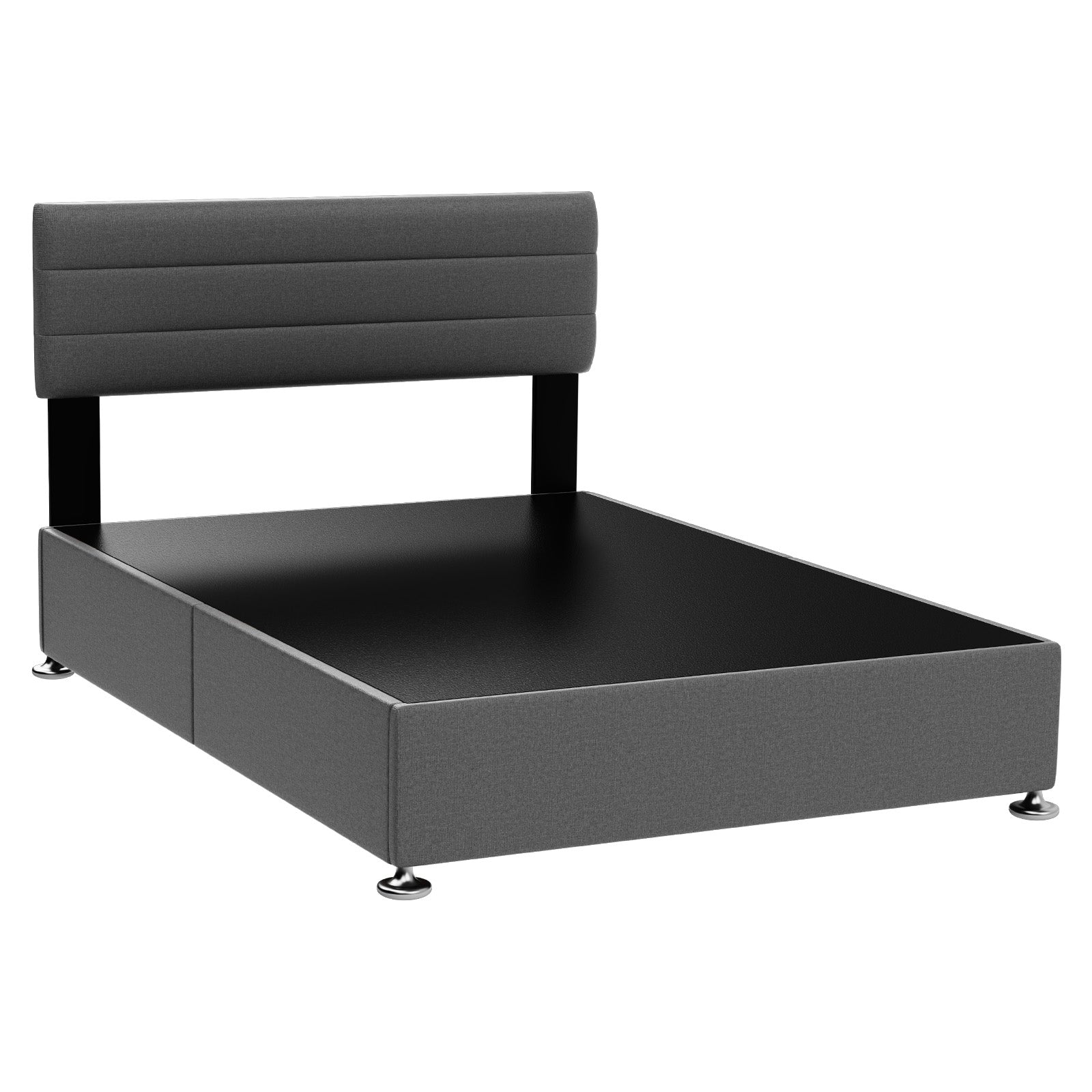 Divan Base Bed Frame With Headboard - No Mattress, No Storage