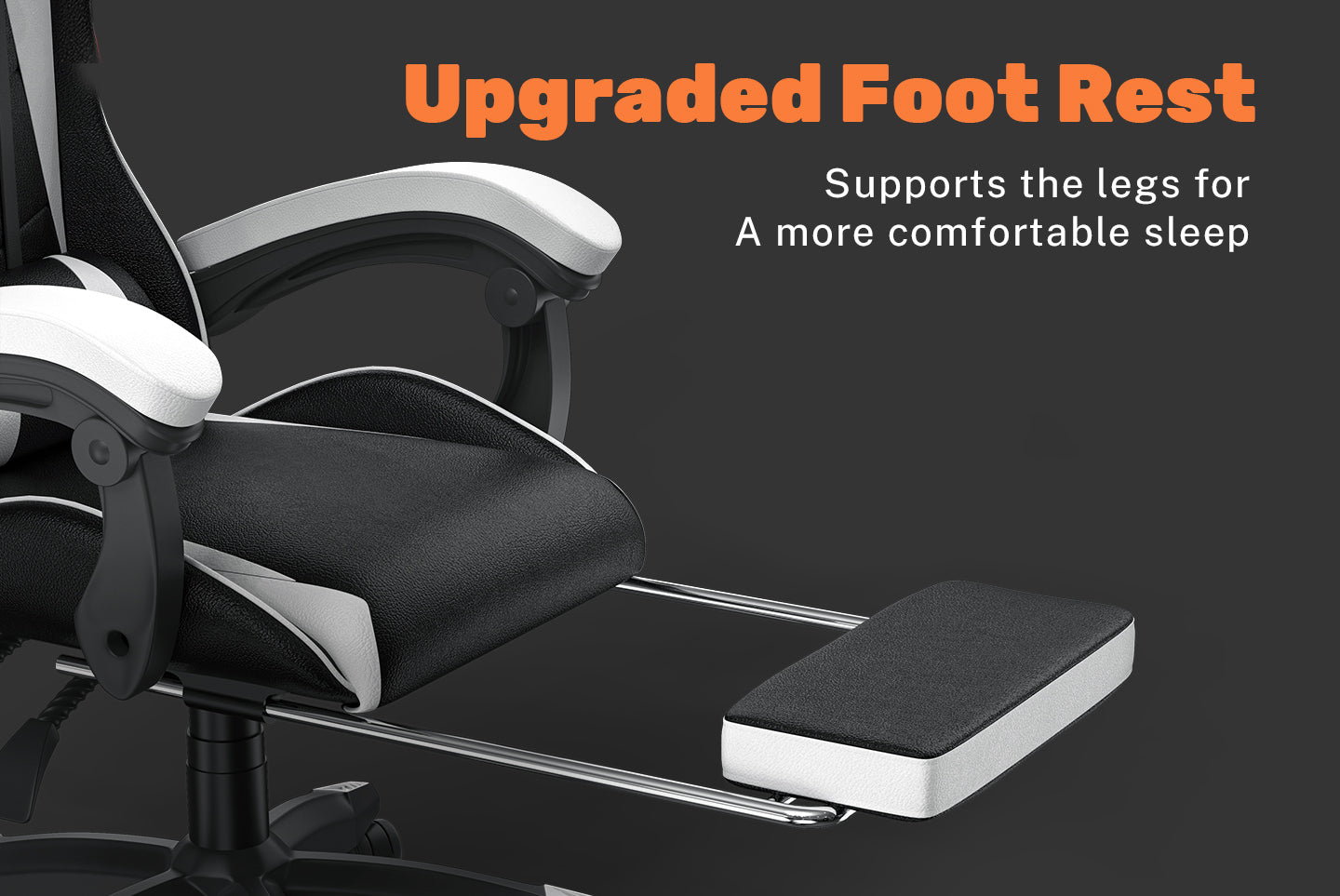 Ergonomic Gaming Chair 155° Reclining Swivel Chair with Headrest, Lumbar Support PU Leather Office Chair