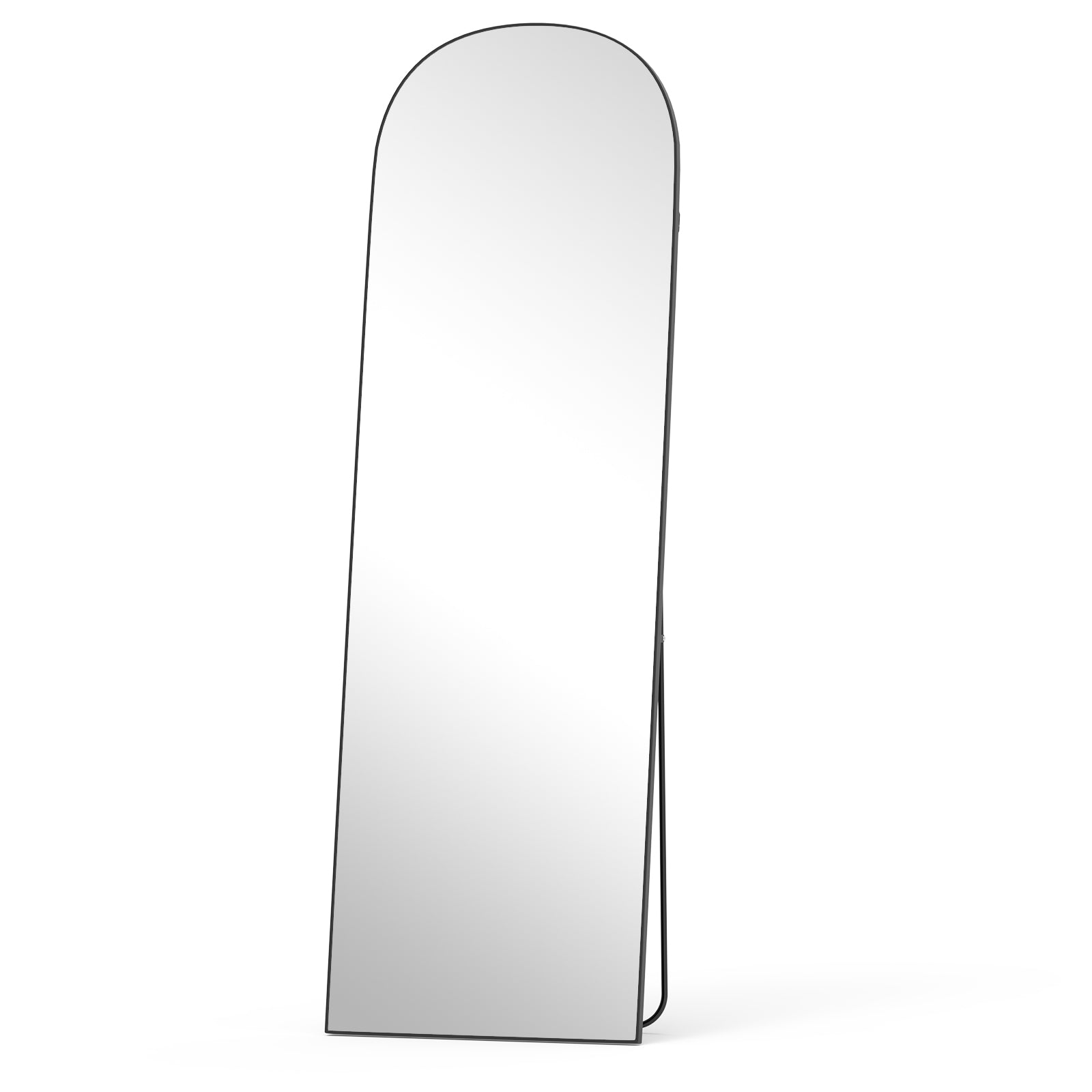 162x52cm Arched Full Length Mirror with Stand, Aluminum Alloy Frame Floor Mirror