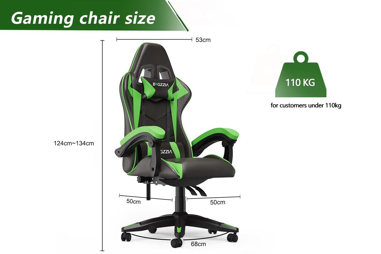 Gaming Chair Ergonomic Design with Headrest and Lumbar Pillow Rotatable Home PU Leather Office Chair