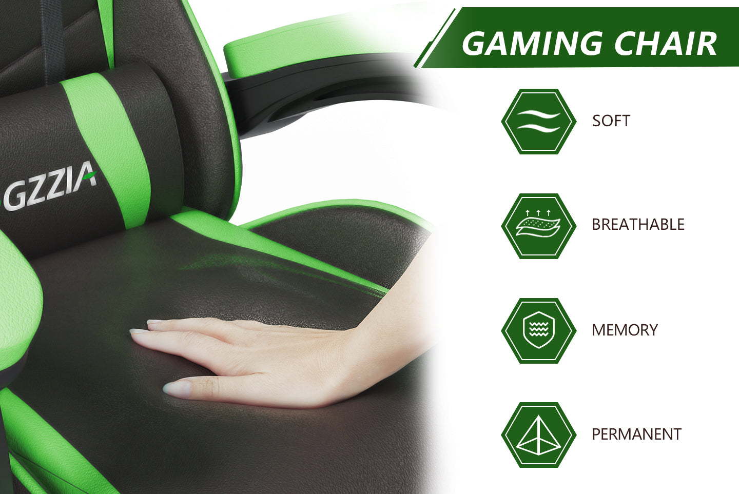 Gaming Chair Ergonomic Design with Headrest and Lumbar Pillow Rotatable Home PU Leather Office Chair