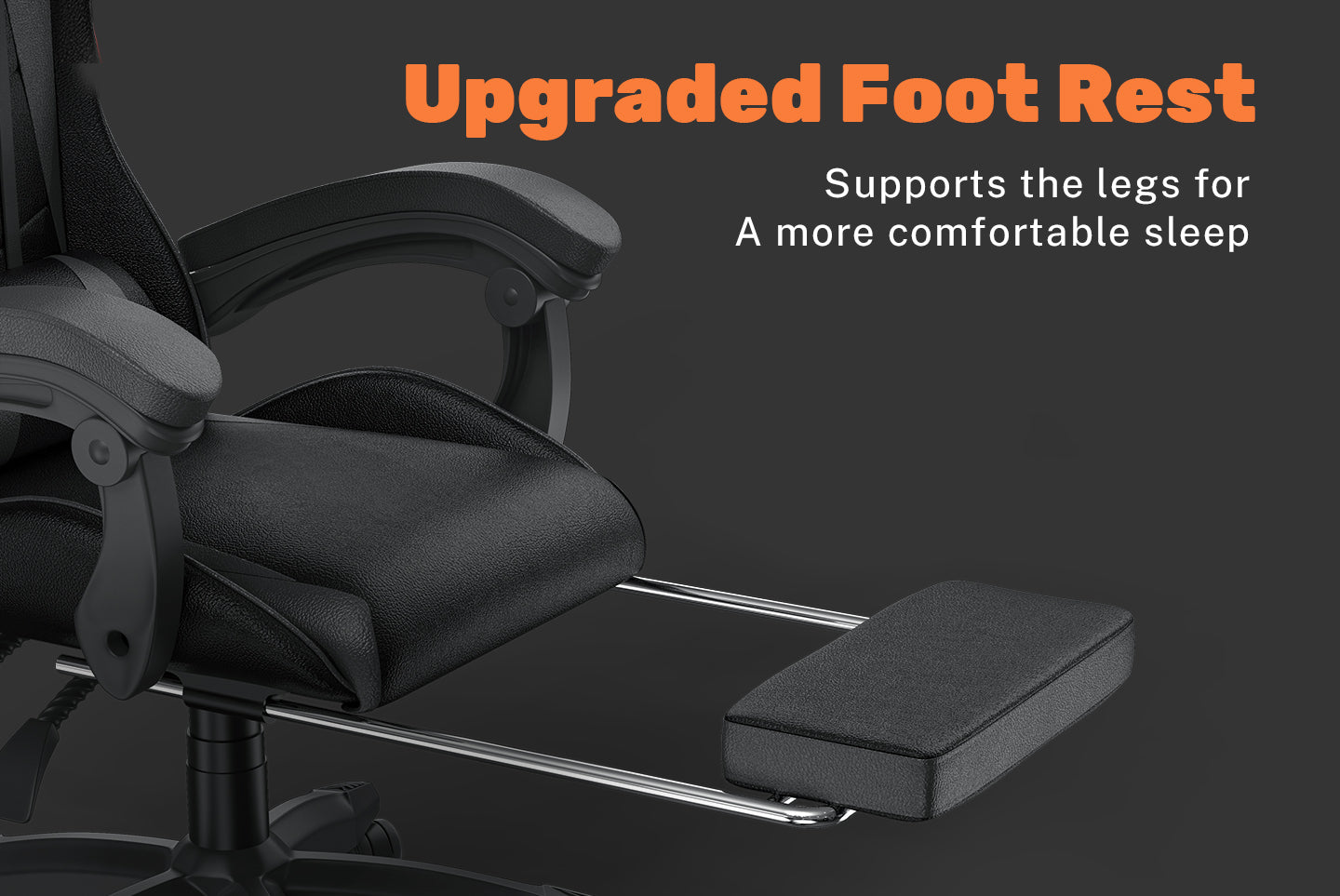 Ergonomic Gaming Chair 155° Reclining Swivel Chair with Headrest, Lumbar Support PU Leather Office Chair