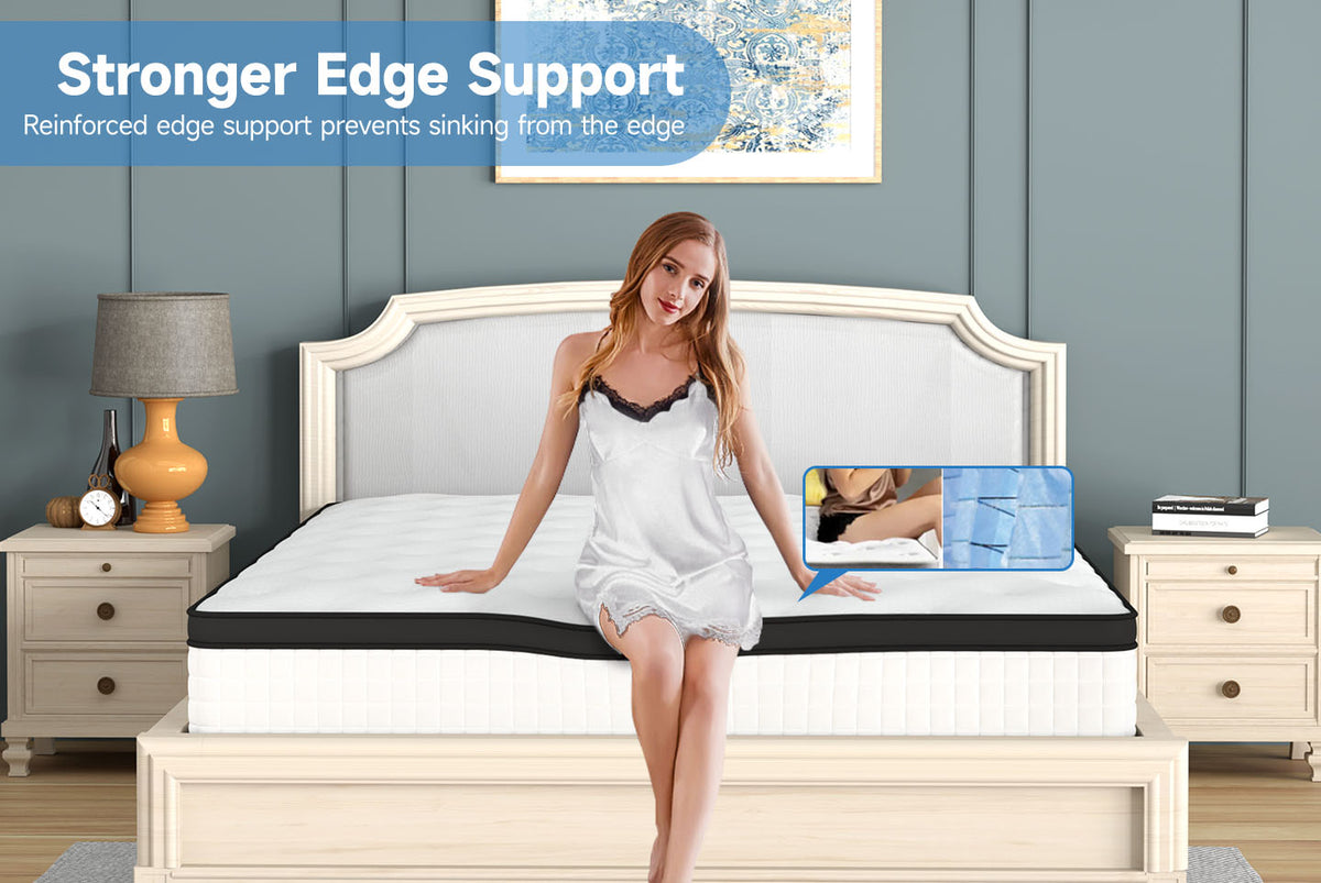 King size pocket sprung mattress with memory discount foam topper