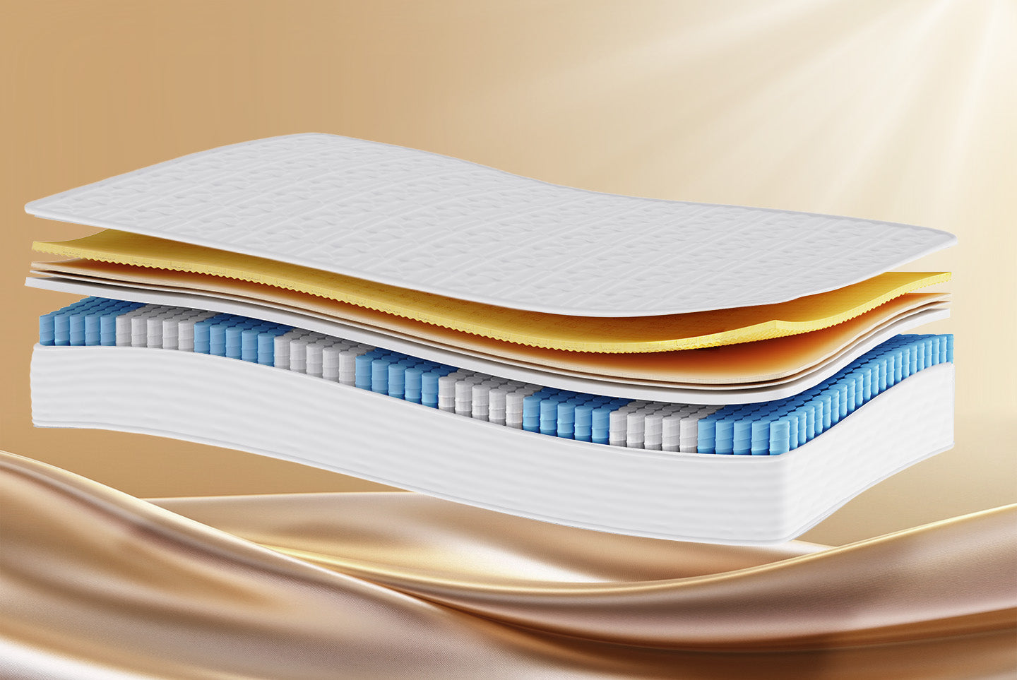 25CM Memory Foam Pocket Spring Mattress Hybrid Mattresses Medium Firm with Breathable Knitted Fabric