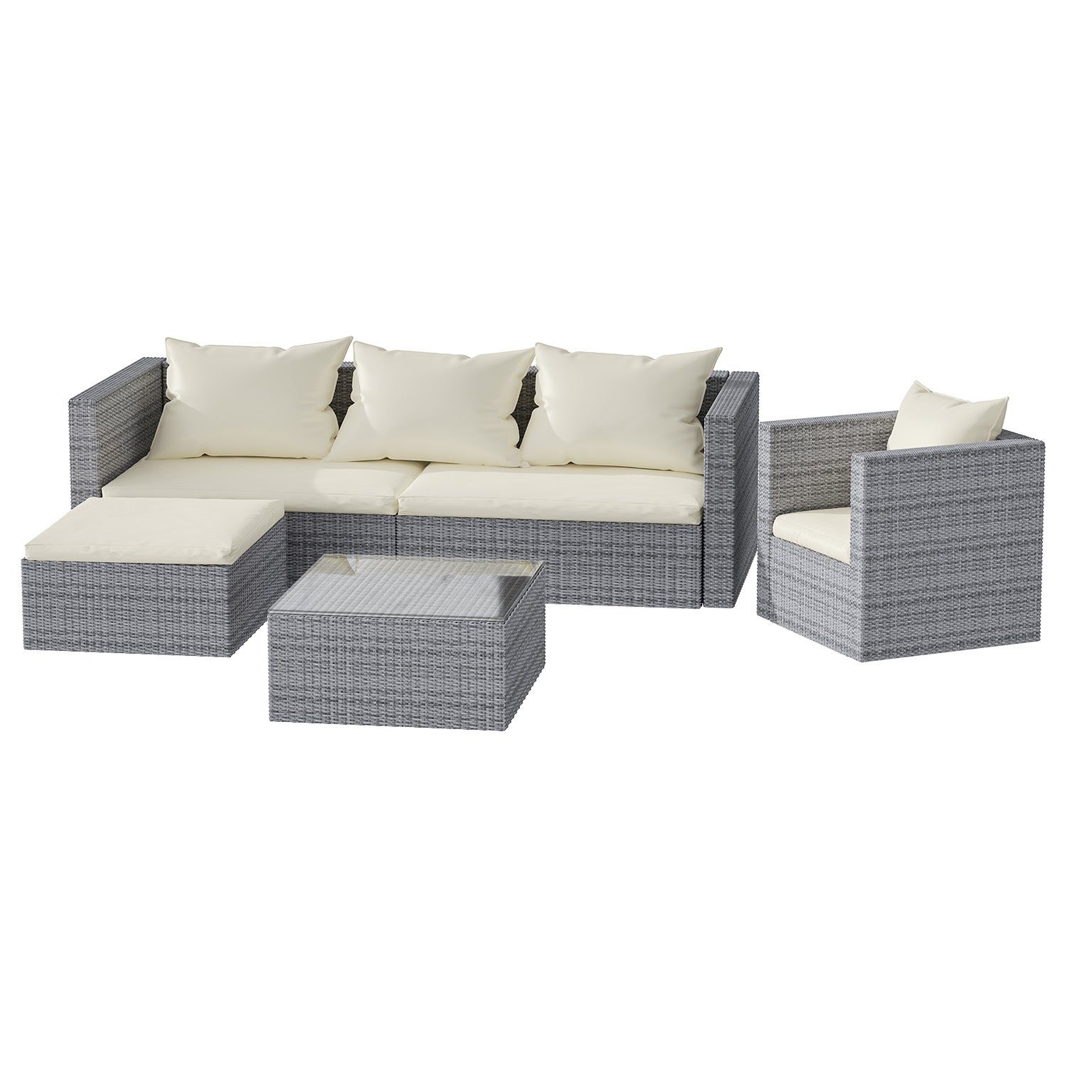 Garden Furniture Rattan Modular Corner Sofa Set 5 Seats  (2026 New Version)
