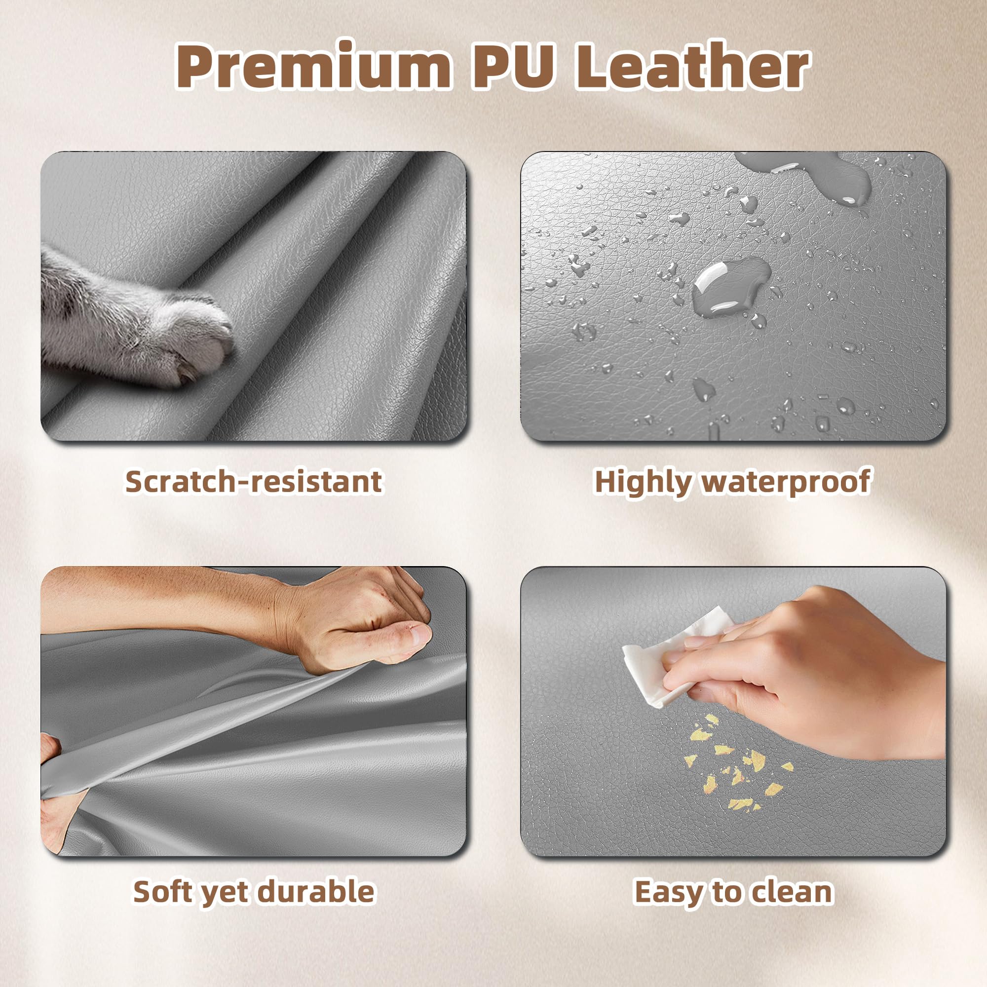 Armchair PU Leather Recliner Chair 110°-160° Manual Reclining Sofa with Padded Backrest Seat Retractable Footrest
