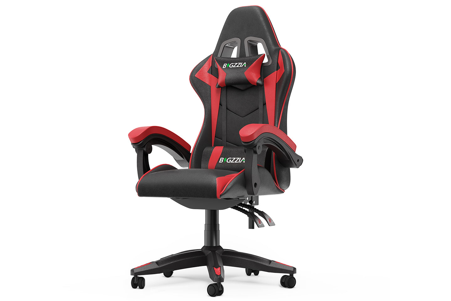 Product photograph of Ergonomic Gaming Chair With Headrest And Lumbar Pillow Rotatable Home Pu Leather Office Chair Black Red from RattanTree