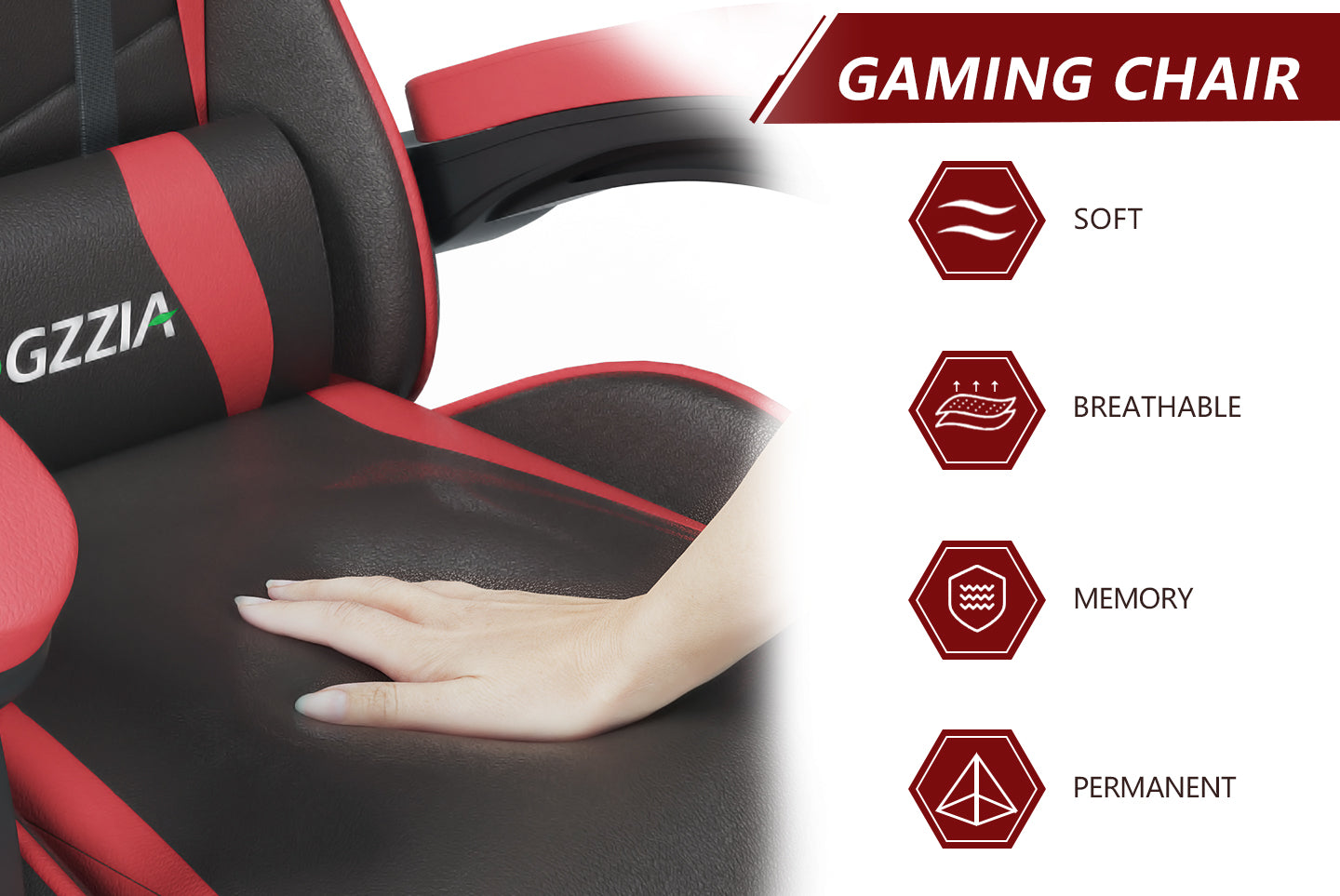 Gaming Chair Ergonomic Design with Headrest and Lumbar Pillow Rotatable Home PU Leather Office Chair