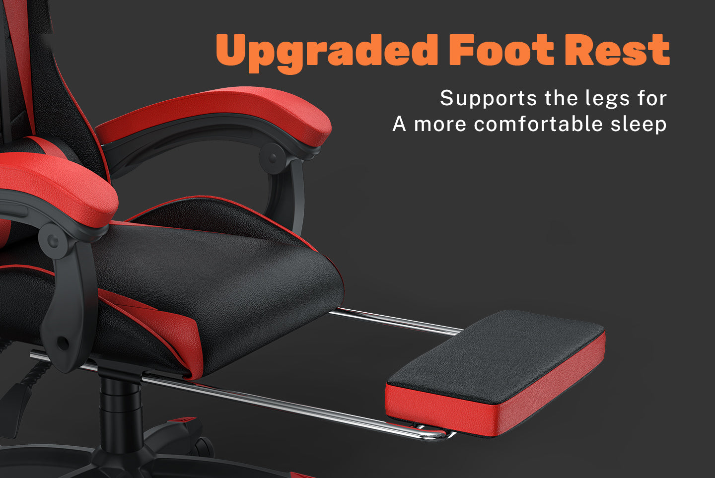 Ergonomic Gaming Chair 155° Reclining Swivel Chair with Headrest, Lumbar Support PU Leather Office Chair