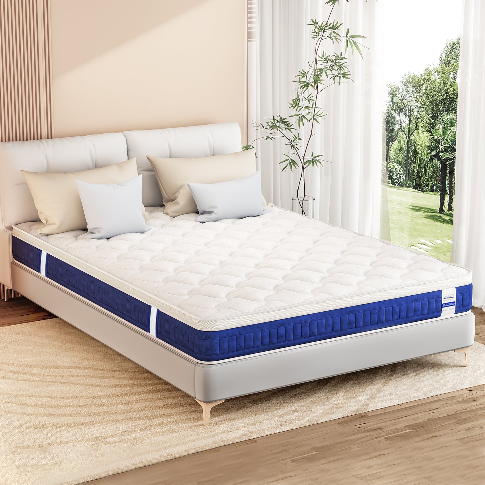Gel Memory Foam Mattress 25CM Pocket Sprung Hybrid Mattress with Breathable Soft Fabric, Medium Firm