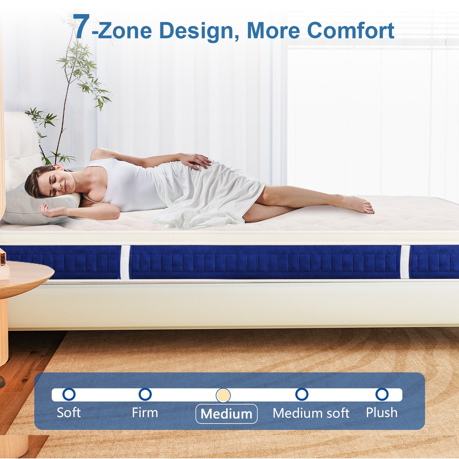 Gel Memory Foam Mattress 25CM Pocket Sprung Hybrid Mattress with Breathable Soft Fabric, Medium Firm