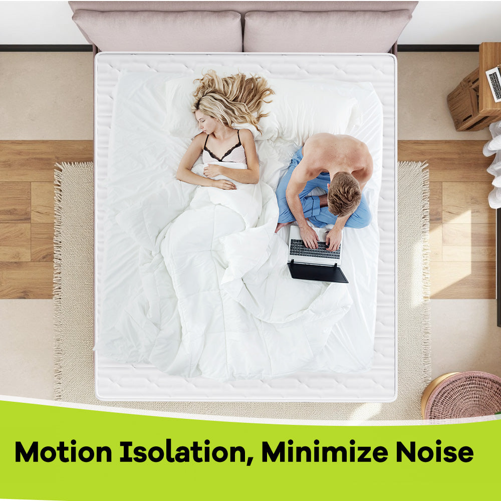 25CM Memory Foam Pocket Spring Mattress Hybrid Mattresses Medium Firm with Breathable Knitted Fabric