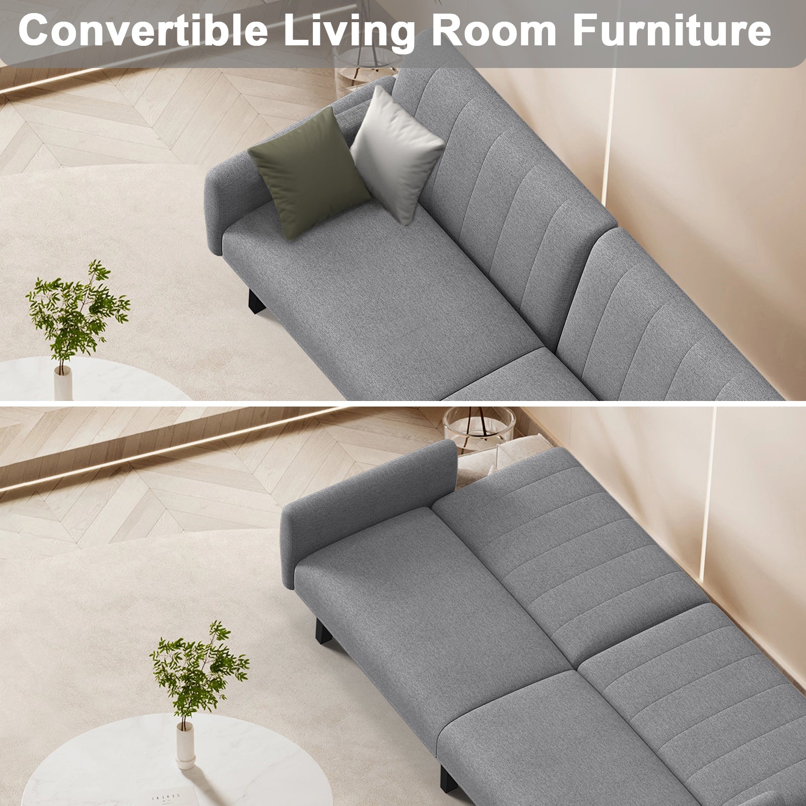 Sofa Bed Convertible Lounge Couch 3-Seater Recliner